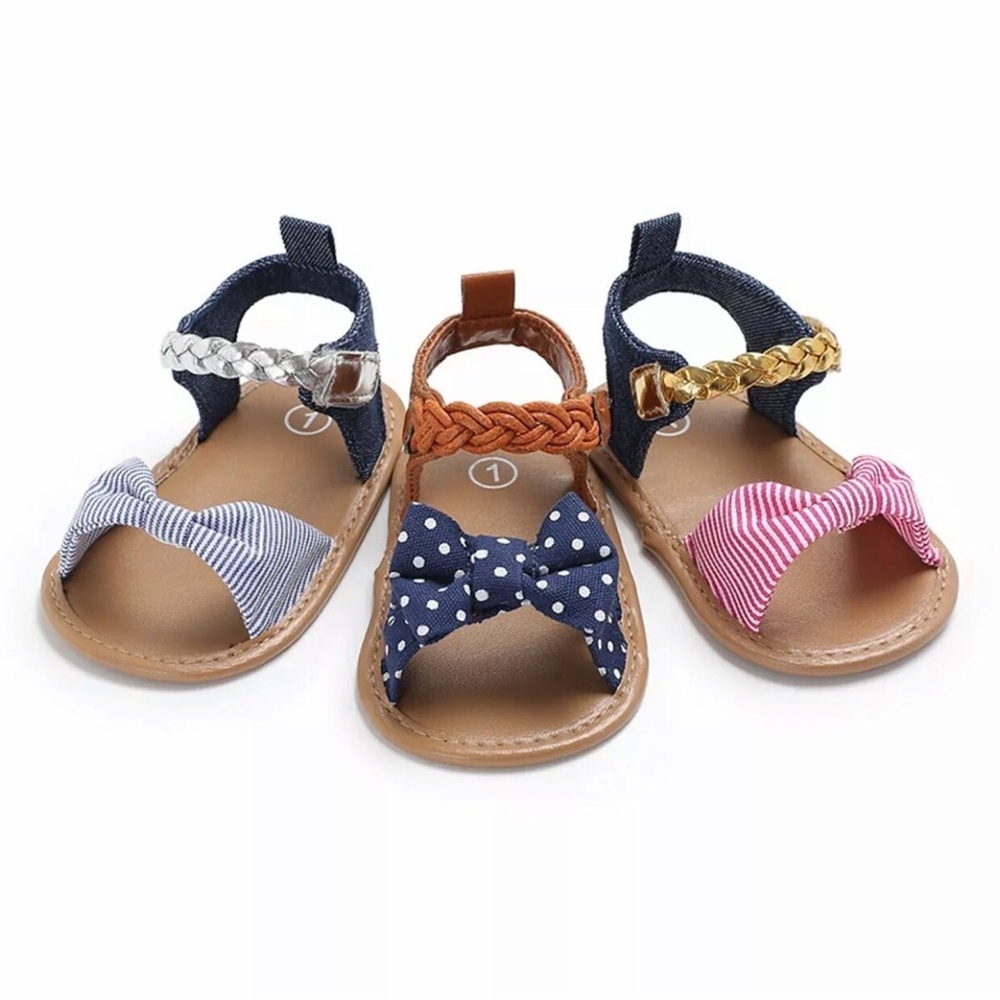 New Baby Girl Soft Sole Bowknot Sandals